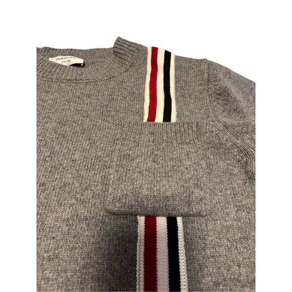 Thom Browne size S (1) wool tricolor intarsia stripe crewneck sweater - EUC - Picture 5 of 12